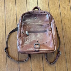 Vintage Ashwood Brown Genuine Leather Mini Backpack Rucksack Messenger Bag